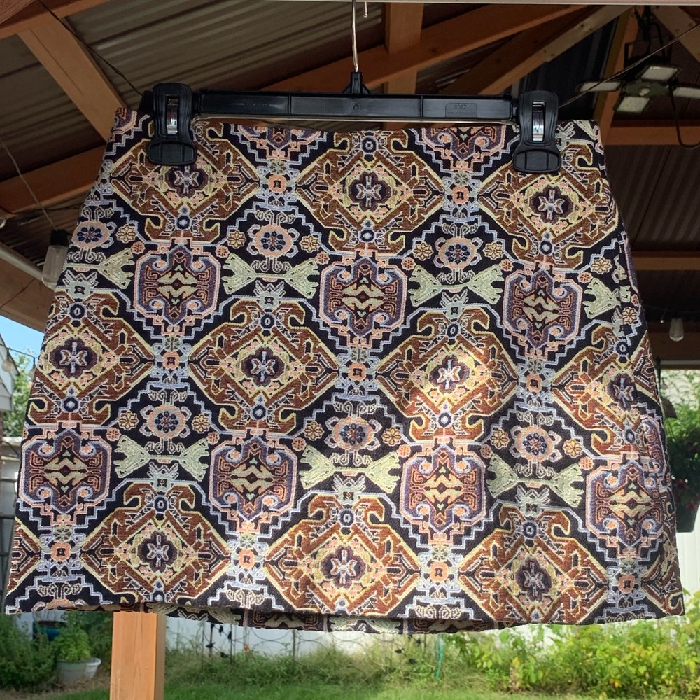 Trafaluc by Zara embroidered tribal print miniskirt